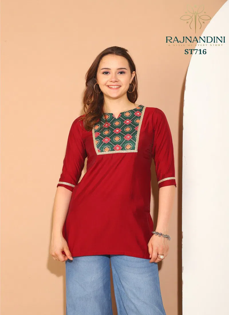 Kiara By Rajnandini Roman Silk Ladies Top Orders In India Catalog