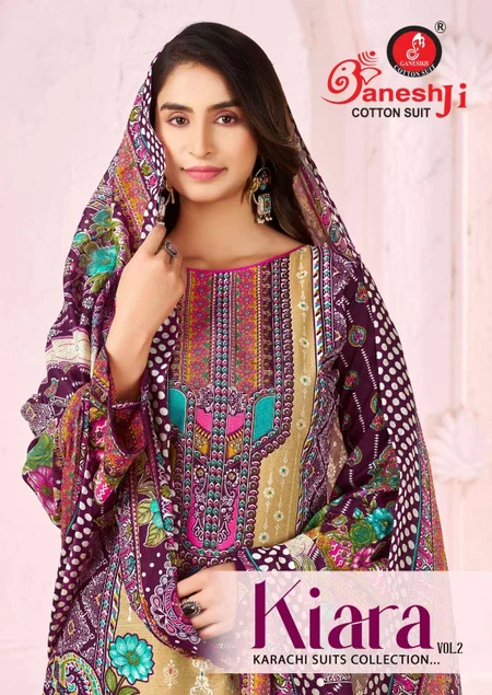 Kiara Vol 2 By Ganeshji Cotton Printed Karachi Dress Material Collection
