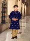 KIDS ETHNICA Festive Wear Slub Silk With Embroidery Work Kids Kurta Payjama Collection