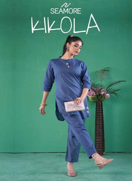 Kikola By Seamore Embroidery Pure Cotton Kurti With Pant Wholesale Shop In Surat Catalog