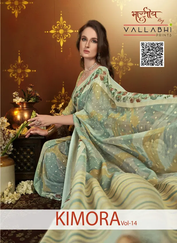 Kimora Vol 14 By Vallabhi Floral Printed Georgette Sarees Orders In India