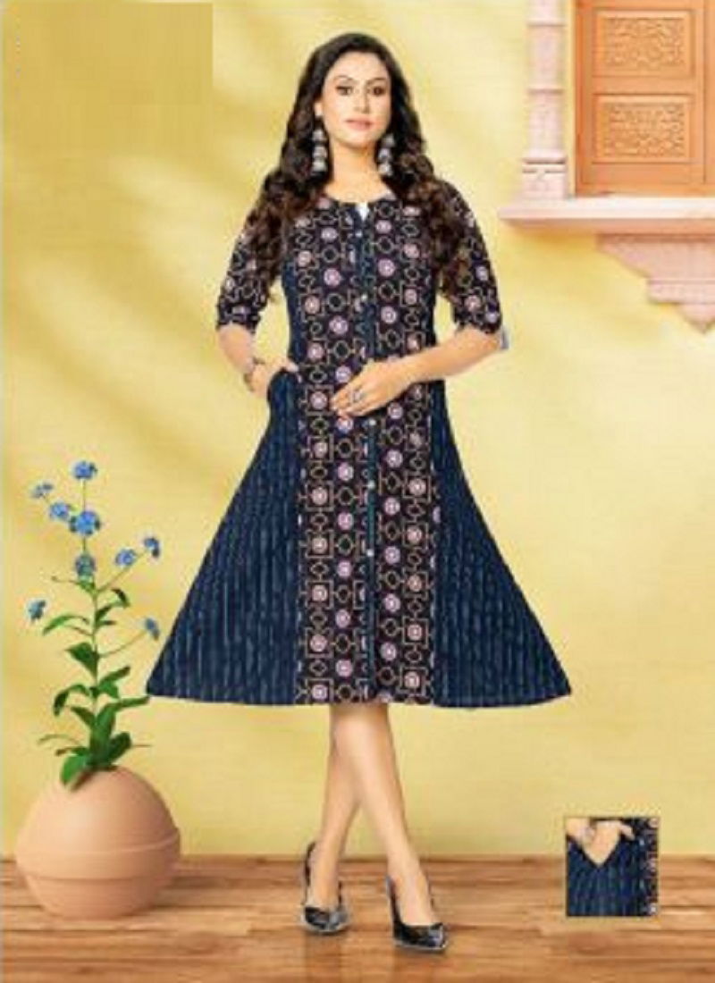 Kinti Maahi Ethnic Wear Princess Cut Wholesale Cotton Kurtis Catalog