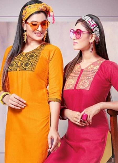 Kinti Rainbow Latest Exclusive Collection Of Designer Short Kurtis With Embroidery Work 