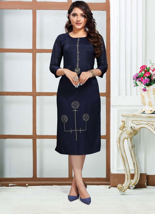 Kirtan Aanchal Regular Wear Rayon Designer Kurti Collection