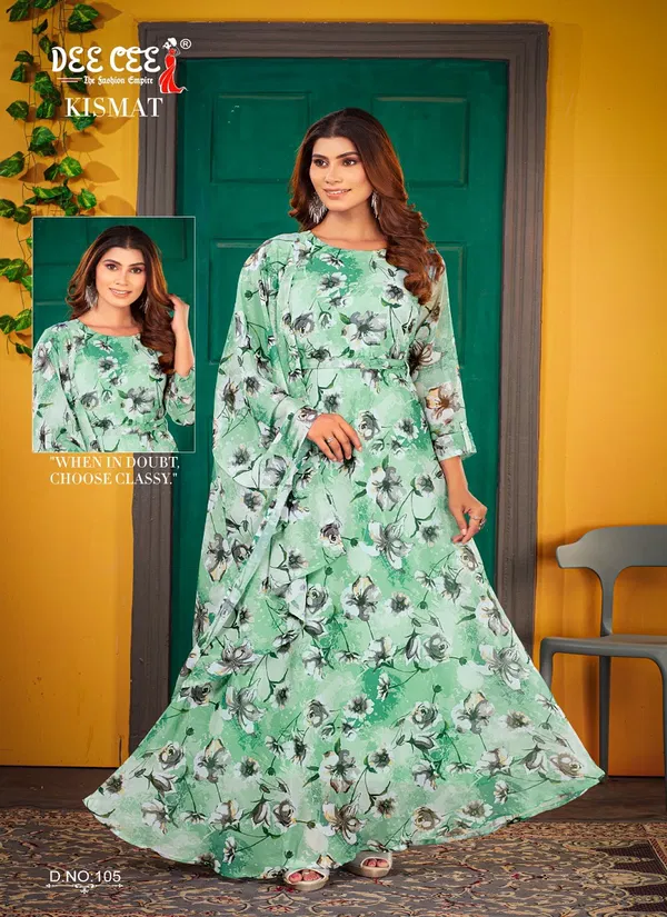 Kismat By Deecee Georgette Digital Printed Long Kurti With Dupatta Wholesale Price In Surat