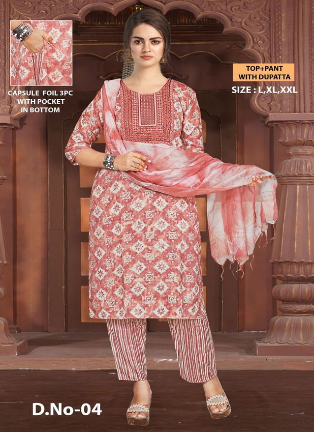 Kiyansh Vol 4 By Ft Capsule Printed Kurti With Bottom Dupatta Wholesale Price In Surat
