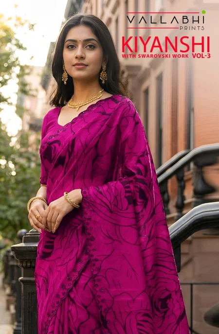 Kiyanshi Vol 3 By Vallabhi Nc Satin Printed Surat Daily Wear Saree Wholesale Market
