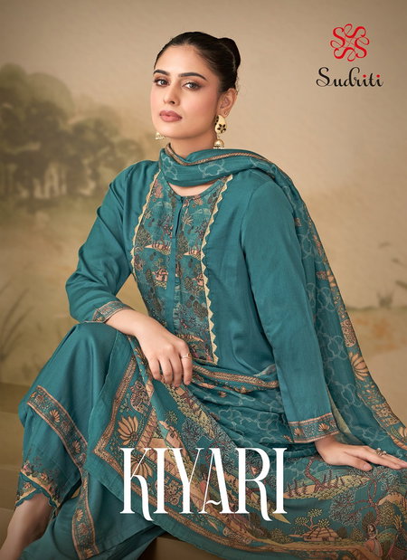 Kiyari By Sudriti Cosmos Satin Printed Dress Material Wholesale Shop In Surat