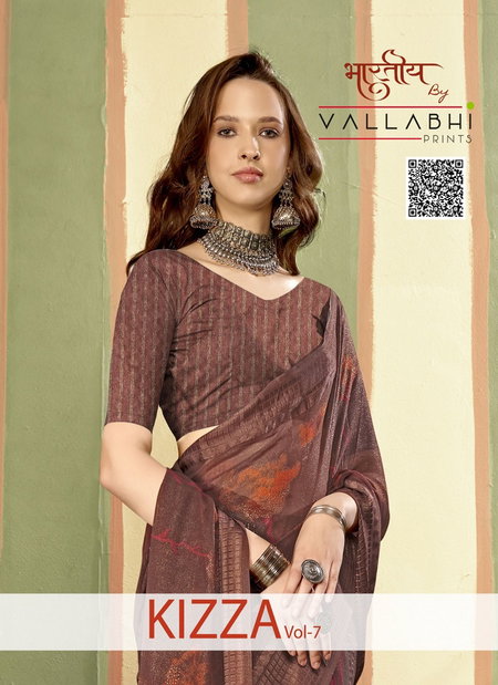 Kizza Vol 7 By Vallabhi Shimmer Georgette Printed Daily Wear Sarees Suppliers In India