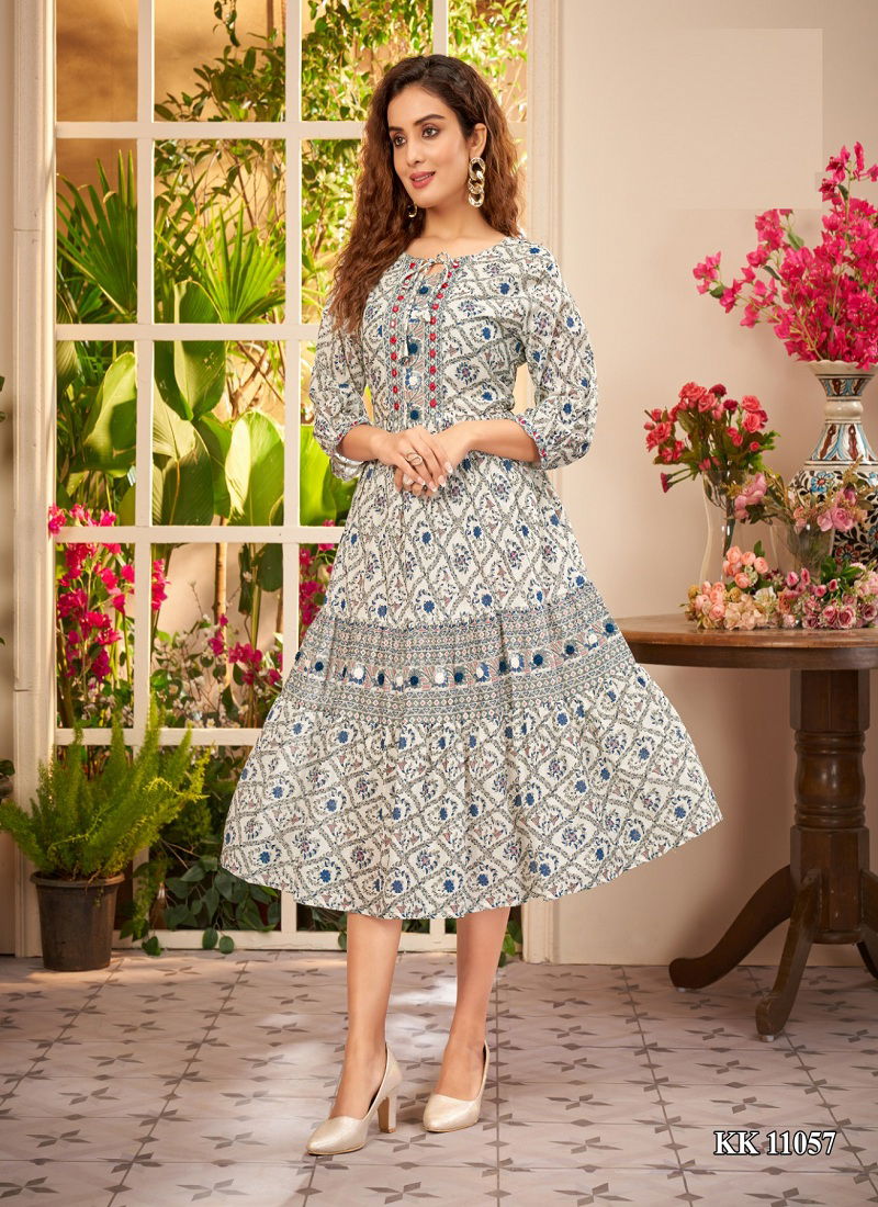 Kk 11057 By Art Riddhs Size Set Printed Kurtis Catalog