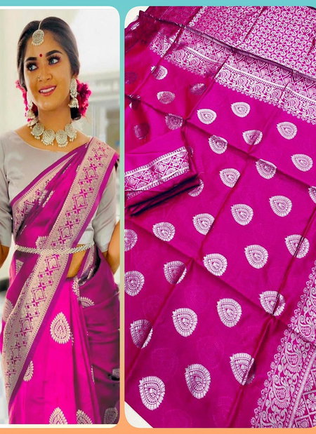 Komal By Aab Soft Lich Silk Jacquard Designer Sarees Wholesale Online
