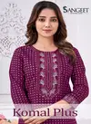 Komal Plus By Sangeet Rayon Printed Plus Size Kurtis Wholesale Market In Surat