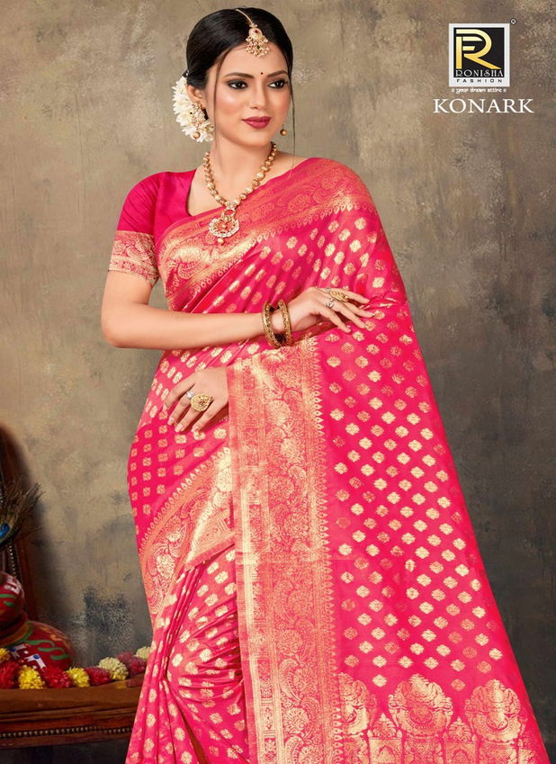 Konark By Ronisha Designer Banarasi Silk Sarees Wholesale Price In Surat
