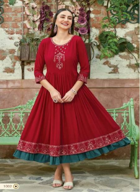 Koodee Roshani 1 Party Wear Gown Style Wholesale Kurti Collection