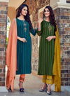 Koodee Saheli 11 Fancy Festive Wear Pure Nylon Viscose With Stripe Embroidered Ready Made Collection
