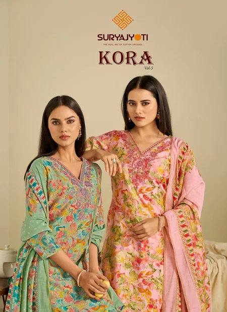 Kora Vol 5 By Suryajyoti Embroidery Modal Printed Dress Material Suppliers In India