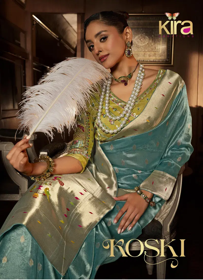 Koski By Kira Tissue Wedding Wear Saree Wholesale Shop In Surat Catalog