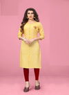 Krisha Cocktail Regular Wear Weaving Cotton Stripes Designer Kurti Collection