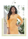 Krisha Lyra Latest Designer Fancy Festive Casual Wear Cotton Heavy Worked Kurtis With Bottom Collection

