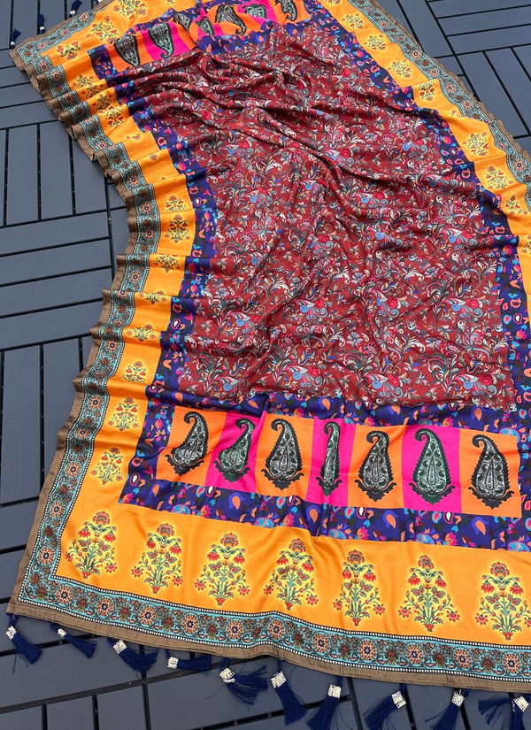 Krishi SILK Chinnon Silk Printed Dupatta Wholesalers In Delhi