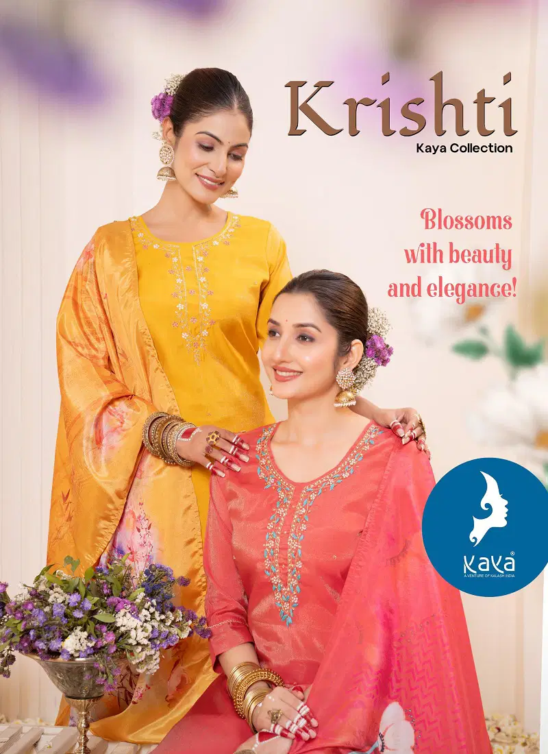 Krishti By Kaya Roman Shimmer Kurti With Bottom Dupatta Wholesale In India Catalog