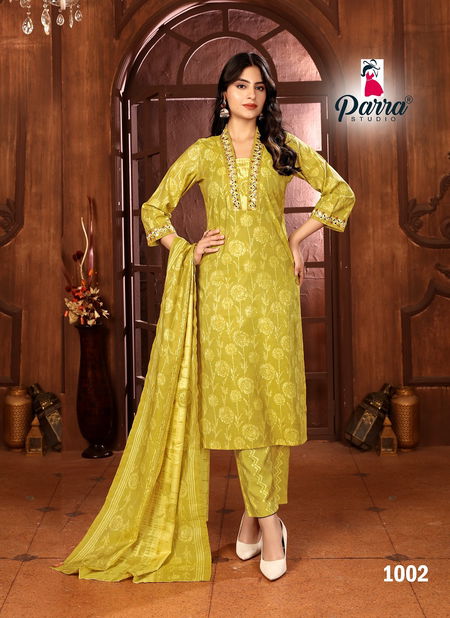 Kriti By Parra Chanderi Printed Designer Kurti With Bottom Dupatta Wholesale Shop in Surat
 Catalog