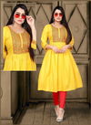 Kritika 01 Latest Designer Ethnic Wear Rayon Embroidery Kurti Collection