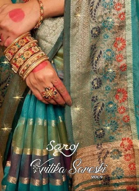 Kritika Saroski Vol 9 By Saroj Swarovski Organza Designer Sarees Wholesale Shop In Surat 