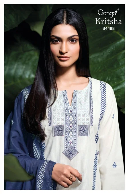 Kritsha S 4498 By Ganga Cotton Ladies Designer Salwar Suits Wholesale Market In Surat
