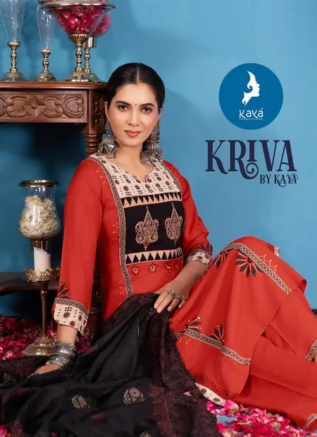 Kriva By Kaya Rayon Wholesale Kurti With Bottom Dupatta Suppliers In Mumbai