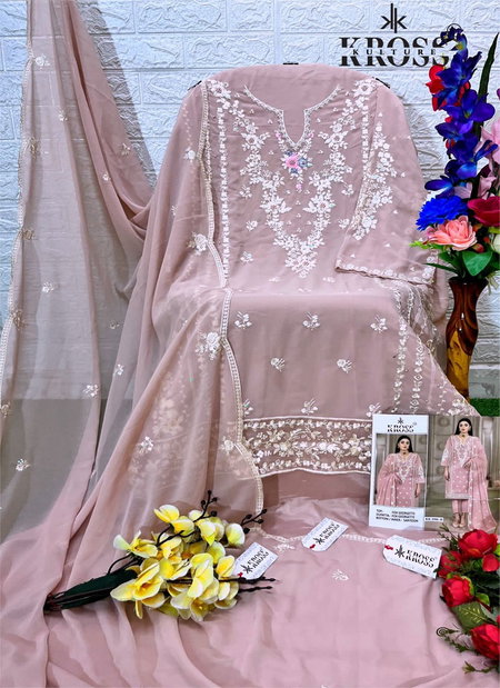 Kross Kulture Faux Georgette Embroidered Pakistani Salwar Suits Catalog