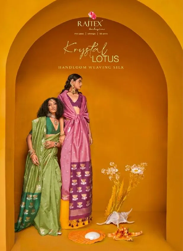 Krystal Lotus By Rajtex Tussar Designer Saree Wholesale Market In Surat 