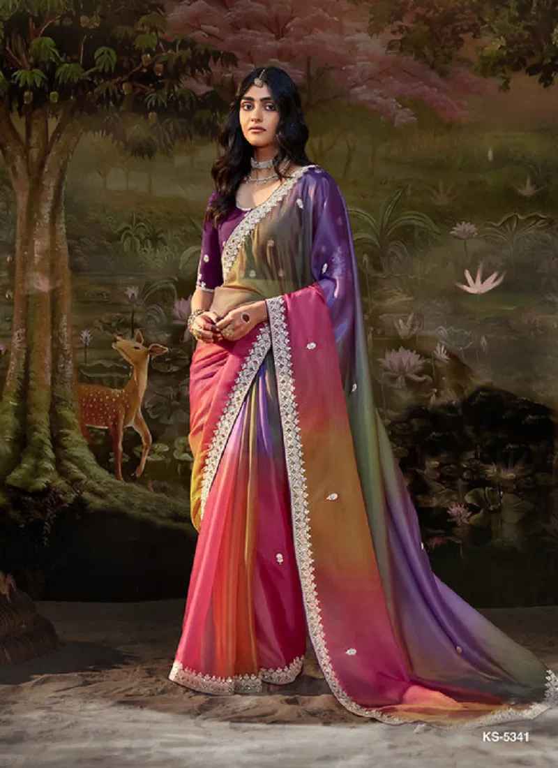 KS 5341 By Kimora Fancy Designer Saree Suppliers In India Catalog