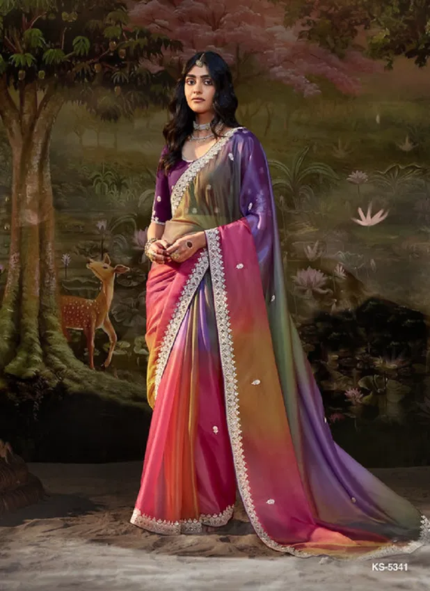 KS 5341 By Kimora Fancy Designer Saree Suppliers In India