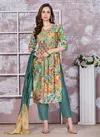 KSA Heer Modal Alia Cut Printed Kurti With Bottom Dupatta Wholesale Price In Surat
