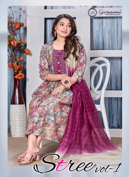 KSA Stree Vol 1 Modal Naira Cut Printed Kurti With Bottom Dupatta Wholesale Price In Surat
