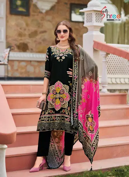 Kt 113 Colours By Shree Fabs Embroidery Pakistani Salwar Suits Orders In India Catalog