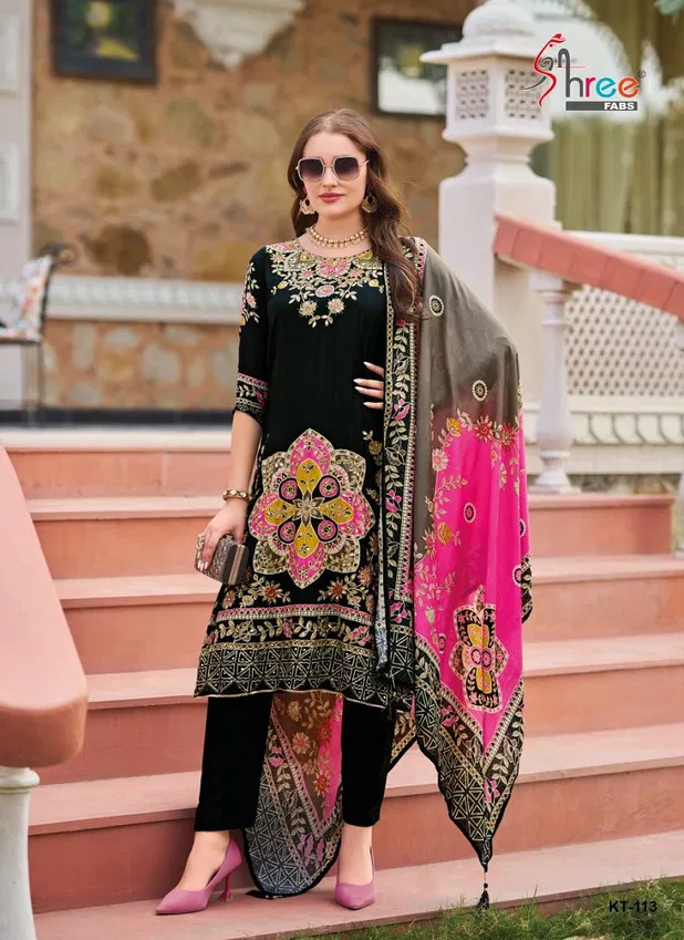 Kt 113 Colours By Shree Fabs Embroidery Pakistani Salwar Suits Orders In India