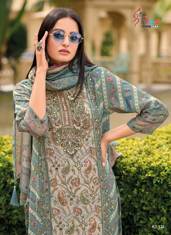 Kt 122 By Shree Fabs Masleen Printed Pakistani Salwar Suits Wholesalers In Delhi