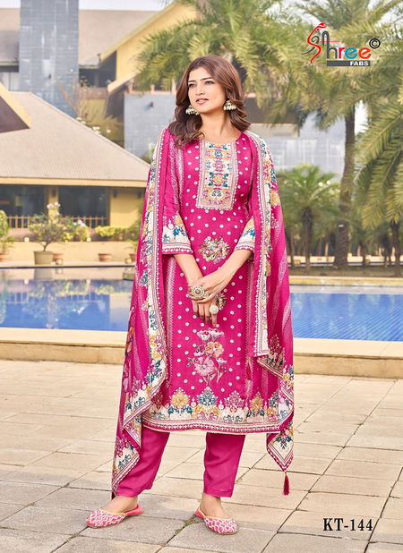 Kt 144 By Shree Fabs Viscose Digital Printed Salwar Suits Wholesalers In Delhi