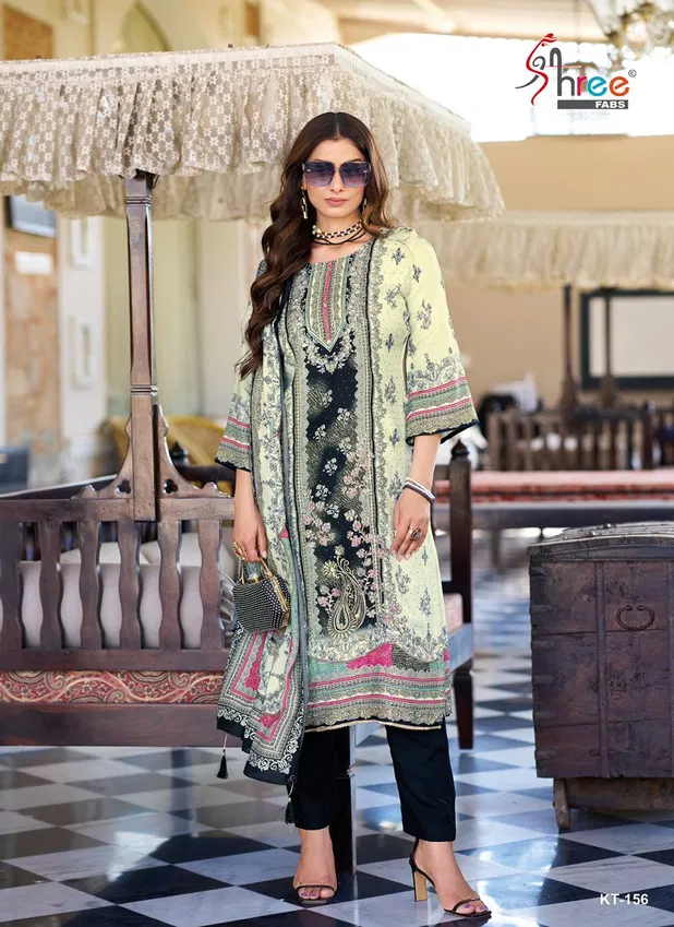 Kt 156 By Shree Fabs Viscose Printed Designer Salwar Suits Wholesale In India