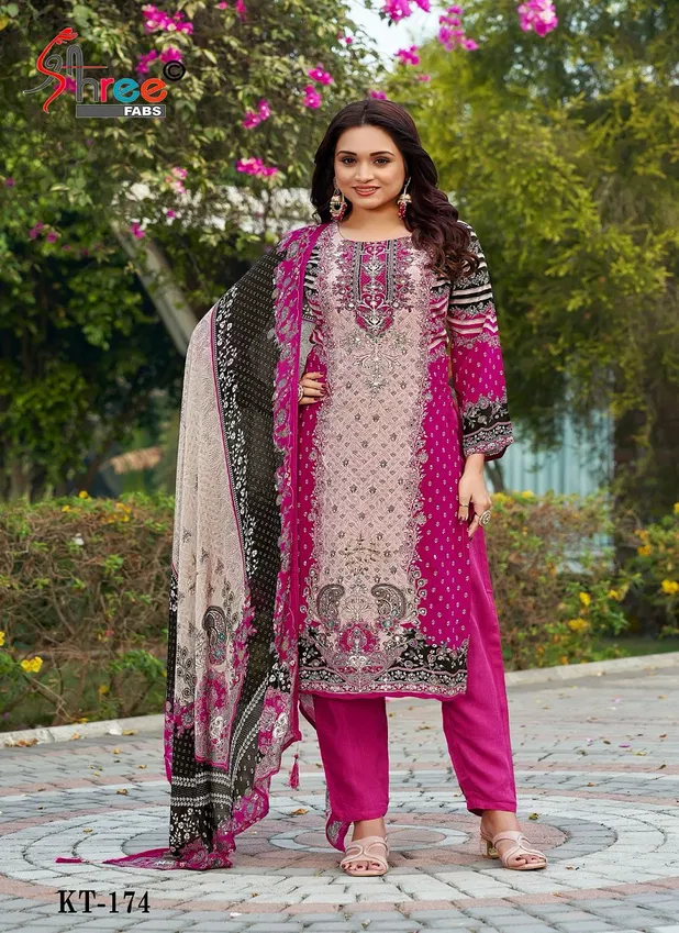 Kt 174 By Shree Fabs Viscose Printed Designer Salwar Suits Wholesale In India