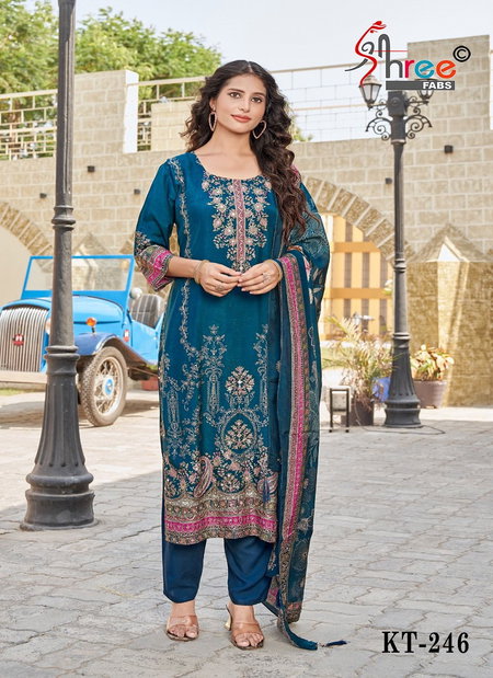 Kt 246 By Shree Viscose Maslin Printed Wholesale Designer Salwar Suits In India