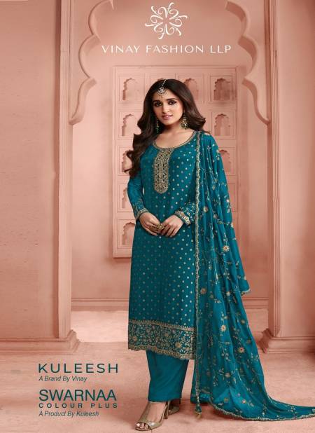 Kuleesh Swarnaa Colourplus By Vinay Dola Jacquard Embroidery Wedding Salwar Suit Wholesale Market Catalog