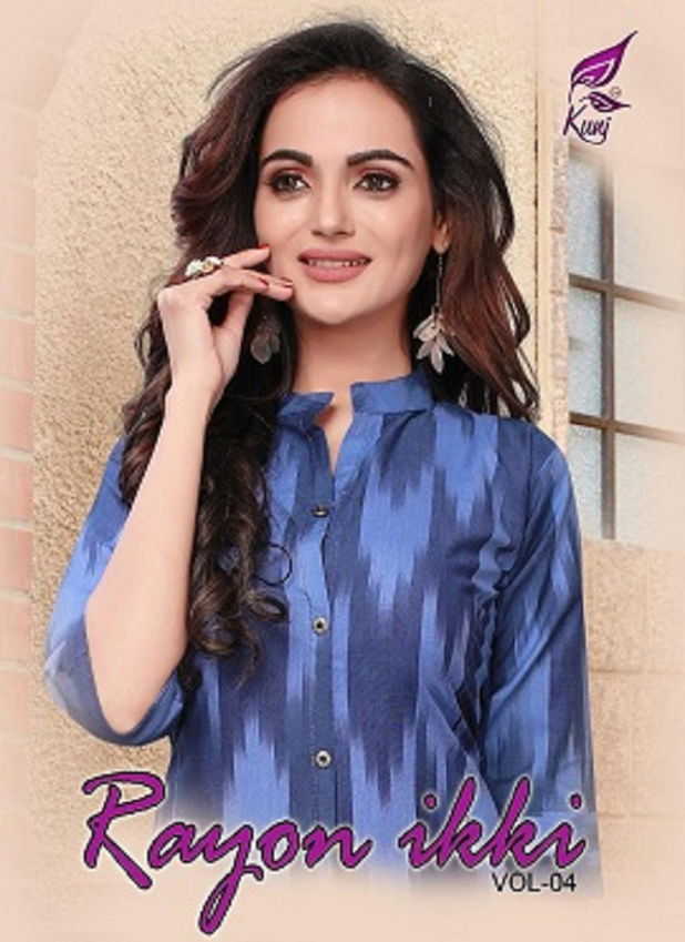 Kunj Rayon Ikki 4 Latest Ethnic Wear Daily Wear fancy Printed Kurtis Collection
