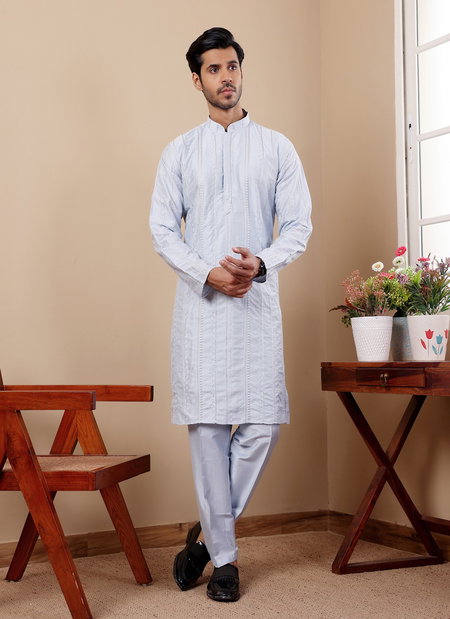Rw Silk With Embroidered Work Kurta Pyjama Wholesale Clothing Distributors In India