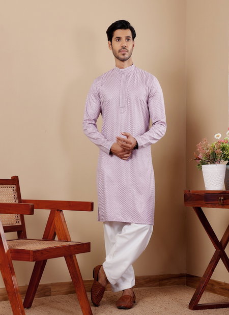 Rw Viscose Chikankari Work Kurta Pyjama Wholesale In India