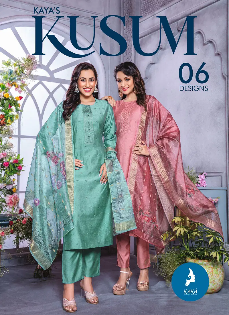 Kusum By Kaya Vatican Silk Kurti With Bottom Dupatta Suppliers In India Catalog