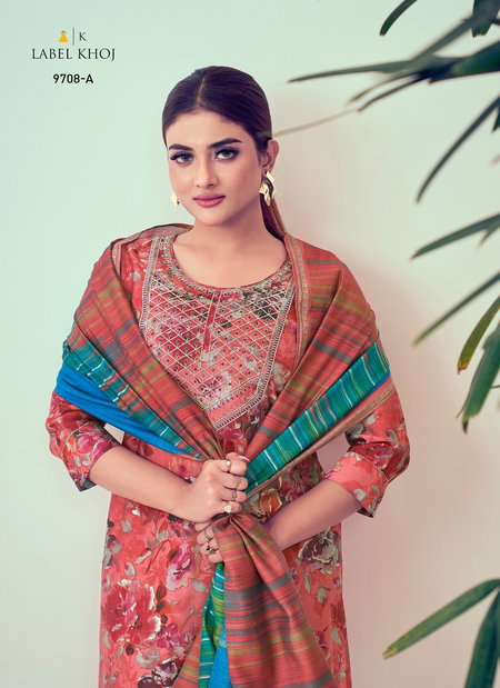 Label Khoj 9705 A To 9711 B Nx Roman Silk Embroidery Readymade Suits Wholesale Online