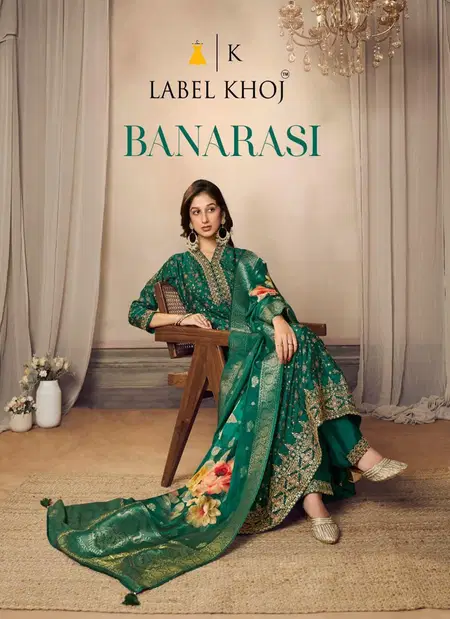 Label Khoj Banarasi Vichitra Anarkali Readymade Suits Wholesale Price In Surat